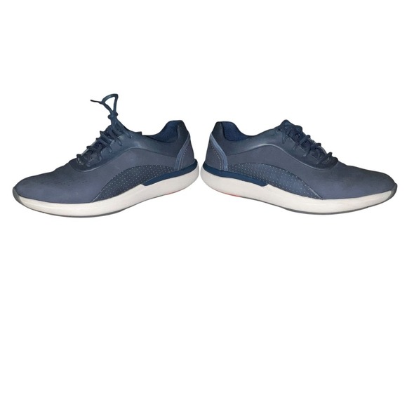 Clarks Unstructured Shoes Sz 8 Wave Walk Blue Suede Comfy Athletic Normcore - Picture 3 of 7